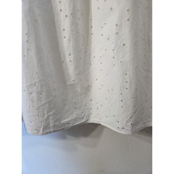 COS Flowy Cotton White Eyelet Beachy Vacation Tiered Midi Dress, Women's 10 - Picture 16 of 16